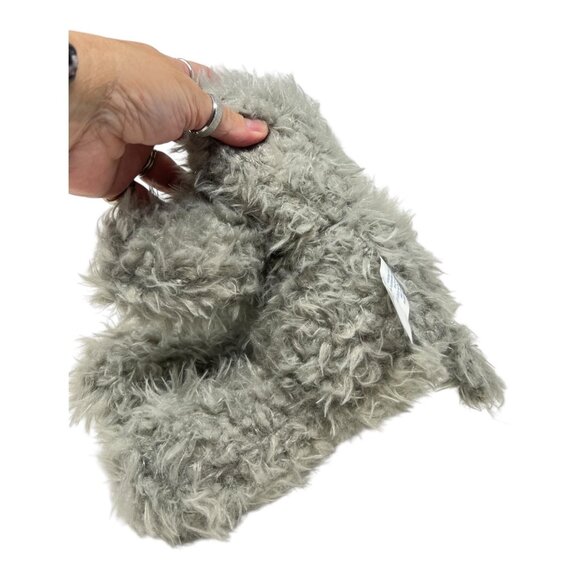 Walmart Shaggy Gray Puppy Dog Plush Pink Bow Heart - Picture 8 of 12